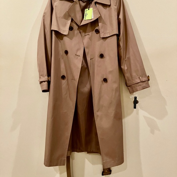 NEW Sam Edelman Double Breasted Belted Tan Trench Coat Cotton Blend L - Picture 13 of 13